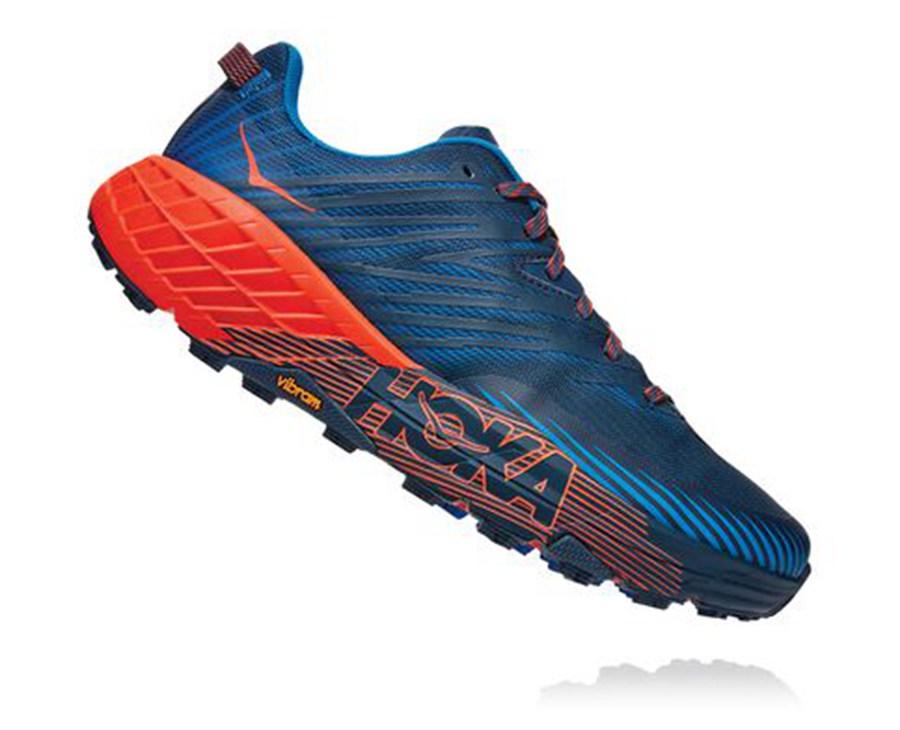 Tenis Trail Hoka One One Masculino Azuis/Vermelhas - Speedgoat 4 - 839-VQOTGF